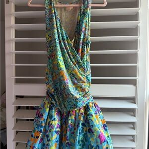 Plenty by Tracy Reese Blue Floral Sleeveless Mini Dress